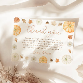Kleine Pompoen Herfst Baby Shower Bedankkaart