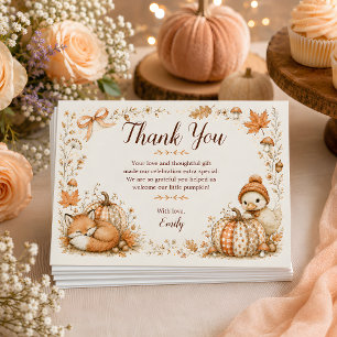 Kleine Pompoen Herfst Baby Shower Bedankkaart