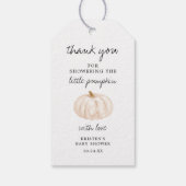 Kleine Pompoen Herfst Baby Shower Bedankt Cadeaulabel (Achterkant)