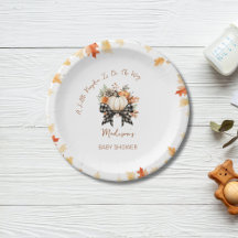 Kleine Pompoen Herfst Baby Shower Bloemen & Plaid