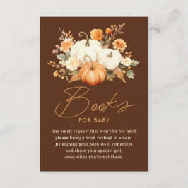 Kleine Pompoen Herfst Baby Shower Boeken voor Baby Informatiekaartje