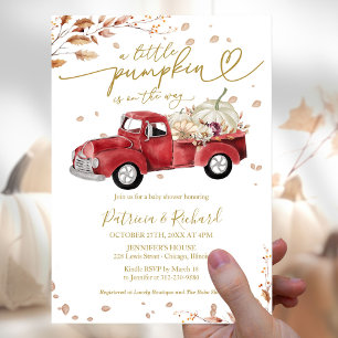 Kleine Pompoen Herfst Baby Shower Budget Uitnodigi Flyer