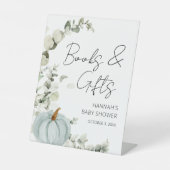 Kleine Pompoen Herfst Baby shower Cadeaubordje Reclamebord Met Voetstuk (Voorkant)