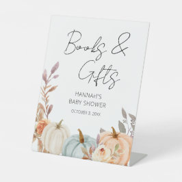 Kleine Pompoen Herfst Baby shower Cadeaubordje Reclamebord Met Voetstuk