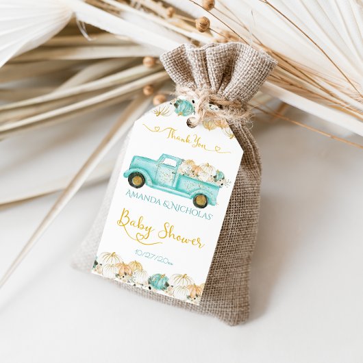 Kleine Pompoen Herfst Baby Shower Cadeaulabel
