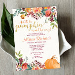 Kleine pompoen herfst baby shower genderneutraal kaart<br><div class="desc">Voor geavanceerdere aanpassing van dit ontwerp,  selecteer eenvoudig de "Edit gebruikend de knoop van het Hulpmiddel van het Ontwerp"hierboven!</div>