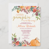 Kleine pompoen herfst baby shower genderneutraal kaart (Voorkant)