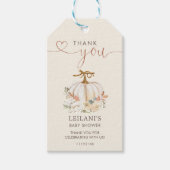 Kleine pompoen herfst Baby shower gunst Cadeaulabel (Voorkant)