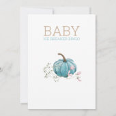 Kleine Pompoen Herfst Baby shower ijsbreker Bingo Kaart (Achterkant)