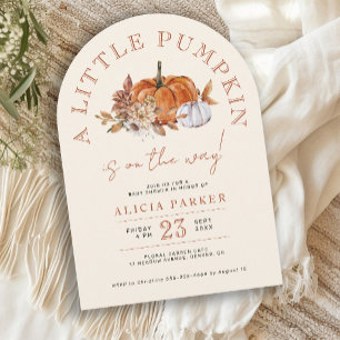 Kleine pompoen herfst baby shower kaart