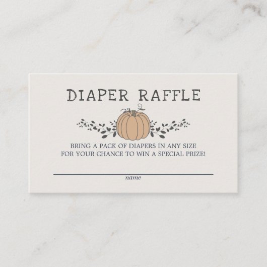 Kleine pompoen herfst baby shower luidop informatiekaartje (Voorkant)