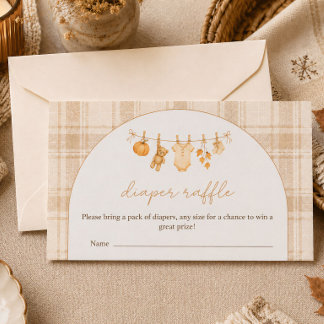 Kleine Pompoen Herfst Baby Shower Luier Raffle Notitiekaartje