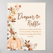 Kleine Pompoen Herfst Baby shower Luier Raffle Tek Poster (Voorkant)