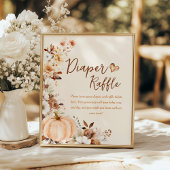 Kleine Pompoen Herfst Baby shower Luier Raffle Tek Poster