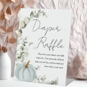 Kleine Pompoen Herfst Baby shower Luier Raffle Tek Reclamebord Met Voetstuk