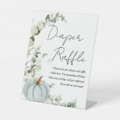 Kleine Pompoen Herfst Baby shower Luier Raffle Tek Reclamebord Met Voetstuk (Voorkant)