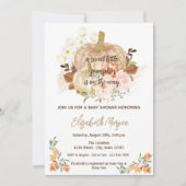 Kleine pompoen, herfst Baby shower met bladeren Kaart (Voorkant)