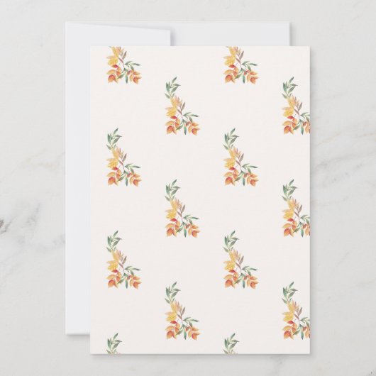 Kleine pompoen, herfst Baby shower met bladeren Kaart (Achterkant)