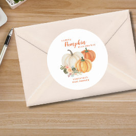 Kleine Pompoen Herfst Baby Shower Ronde Sticker