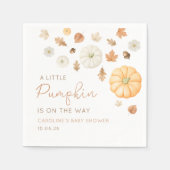 Kleine Pompoen Herfst Baby Shower Servetten (Voorkant)