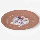 Kleine pompoen herfst baby shower terracotta rusti papieren bordje (Gekanteld)