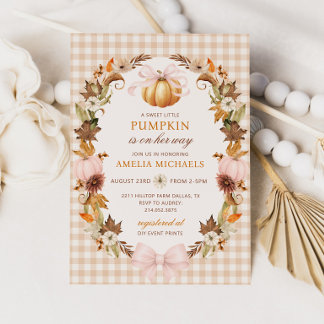 KLEINE POMPOEN Herfst Baby Shower Uitnodiging