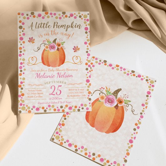 Kleine Pompoen Herfst Baby Shower Uitnodiging