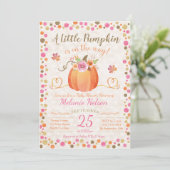 Kleine Pompoen Herfst Baby Shower Uitnodiging (Staand voorkant)