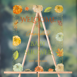 Kleine Pompoen Herfst Baby Shower Welkomstbord Acryl Bord