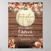 Kleine Pompoen Herfst Baby Shower Welkomstbord Poster (Voorkant)