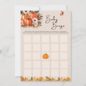 Kleine Pompoen Herfst Bloemen Baby Shower Bingo Ka Kaart (Voorkant)