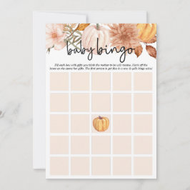 Kleine Pompoen Herfst Bloemen Baby shower Bingo Ka Kaart