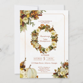 Kleine pompoen Herfst Bloemen baby shower Kaart