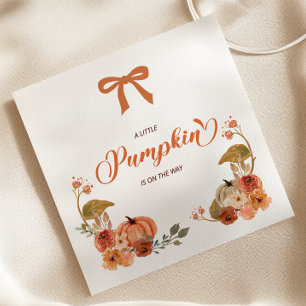 Kleine Pompoen Herfst Bloemen Baby Shower Servet