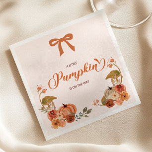 Kleine Pompoen Herfst Bloemen Baby Shower Servet