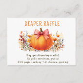 Kleine Pompoen Herfst Bloemen Meisje Luier Raffle Informatiekaartje (Voorkant)