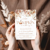 Kleine pompoen Herfst bloemenrustiek Baby shower Kaart