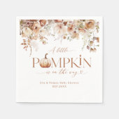 Kleine pompoen Herfst bloemenrustiek Baby shower Servet (Voorkant)