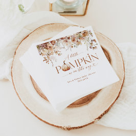 Kleine pompoen Herfst bloemenrustiek Baby shower Servet