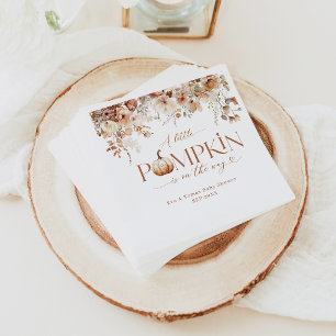 Kleine pompoen Herfst bloemenrustiek Baby shower Servet