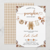 Kleine Pompoen Herfst Bloemige Jongen Baby Shower  Kaart (Voorkant / Achterkant)