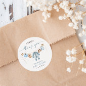 Kleine pompoen Herfst Blue Boy Baby shower gunst Ronde Sticker