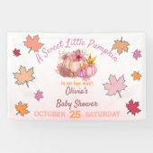 Kleine pompoen Herfst Blush Baby shower Invitation Spandoek (Horizontaal)