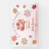 Kleine pompoen Herfst Blush Baby shower Invitation Spandoek (Verticaal)