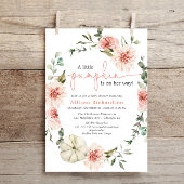 Kleine pompoen herfst blush roze bloemengroen kaart