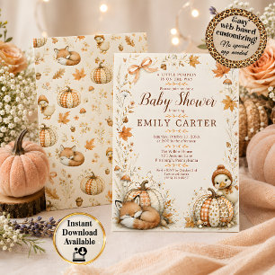Kleine Pompoen Herfst Bos Baby Shower Kaart