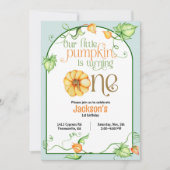 Kleine pompoen Herfst Eerste Verjaardag Kaart (Voorkant)