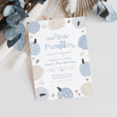 Kleine pompoen herfst eerste verjaardag kaart