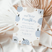 Kleine pompoen herfst eerste verjaardag kaart