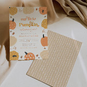 Kleine pompoen herfst eerste verjaardag kaart